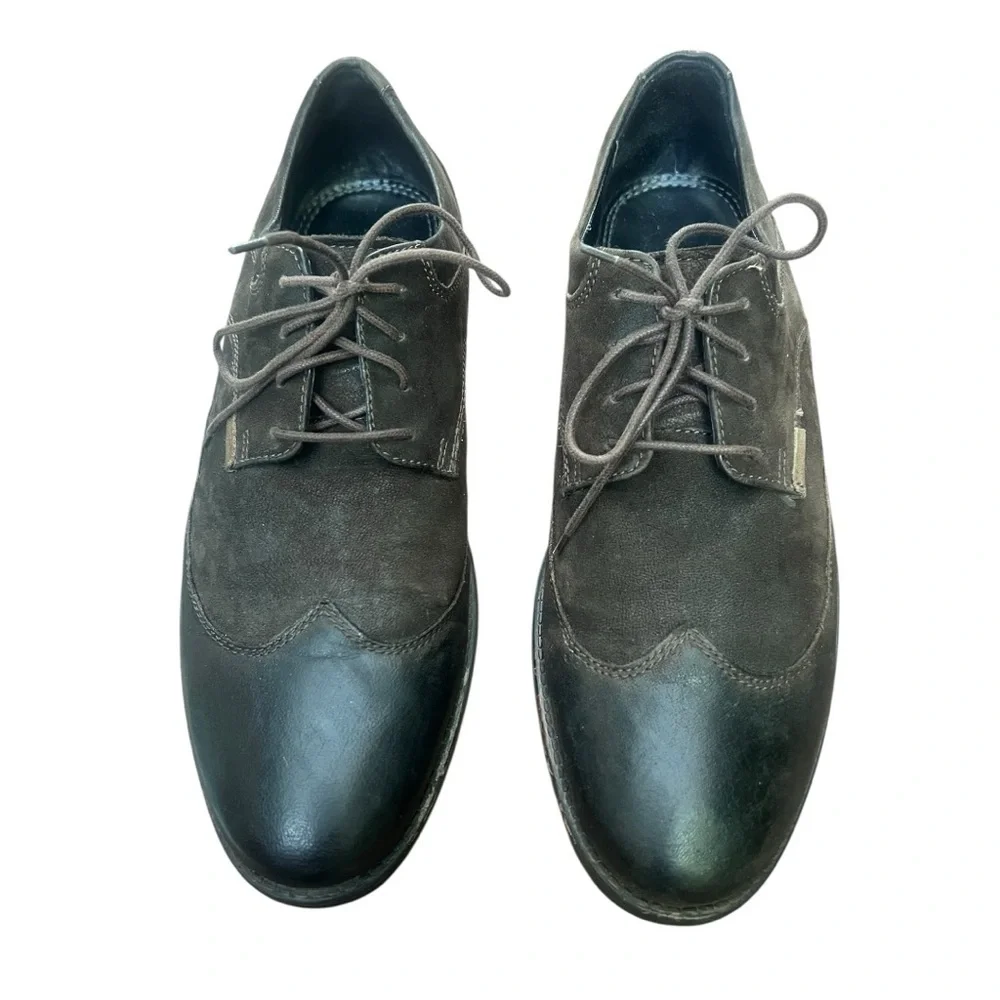 Clarks Brown Leather Cap Toe Oxford Dress Shoes 11.5M‎